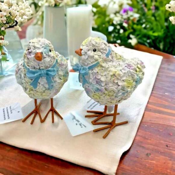 Set of 2 Floral Chicks with Ribbon Accent by Valerie New from QVC - Picture 6 of 6